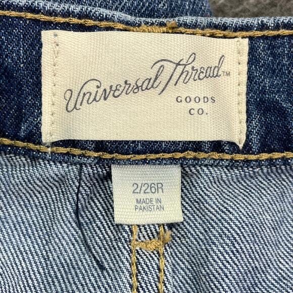 Universal Thread Boyfriend Denim Jeans Women’s Size 2/26R Cuffed Patched‎ - Picture 4 of 12